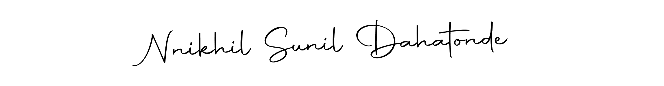 You should practise on your own different ways (Autography-DOLnW) to write your name (Nnikhil Sunil Dahatonde) in signature. don't let someone else do it for you. Nnikhil Sunil Dahatonde signature style 10 images and pictures png