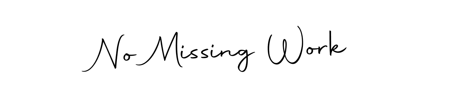 if you are searching for the best signature style for your name No Missing Work. so please give up your signature search. here we have designed multiple signature styles  using Autography-DOLnW. No Missing Work signature style 10 images and pictures png