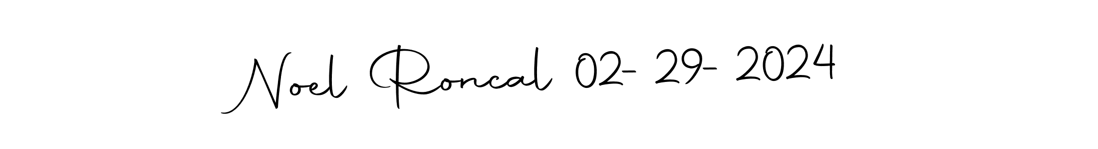 How to make Noel Roncal 02-29-2024 name signature. Use Autography-DOLnW style for creating short signs online. This is the latest handwritten sign. Noel Roncal 02-29-2024 signature style 10 images and pictures png