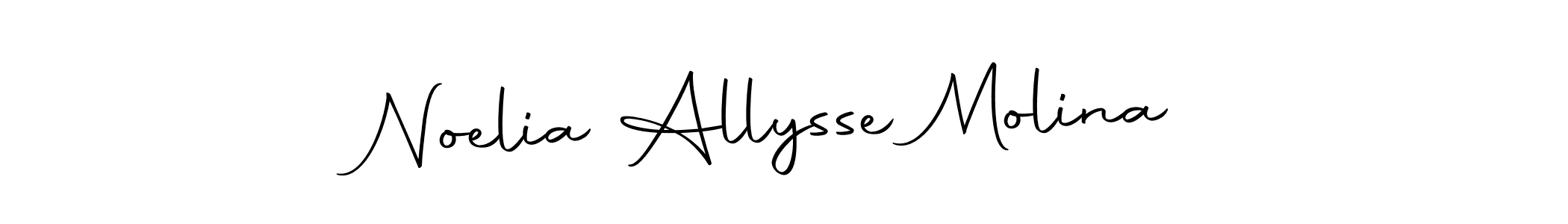 The best way (Autography-DOLnW) to make a short signature is to pick only two or three words in your name. The name Noelia Allysse Molina include a total of six letters. For converting this name. Noelia Allysse Molina signature style 10 images and pictures png