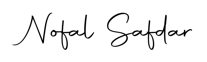 Create an unforgettable impression when signing with Nofal Safdar name styled in Autography-DOLnW typography. 100% free online generator. Nofal Safdar signature style 10 images and pictures png