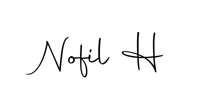Use a signature maker to create a handwritten signature online. With this signature software, you can design (Autography-DOLnW) your own signature for name Nofil H. Nofil H signature style 10 images and pictures png