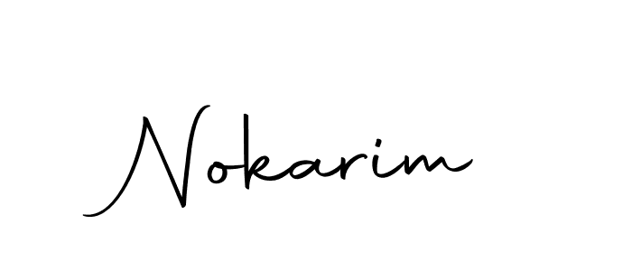 Design your own signature with our free online signature maker. With this signature software, you can create a handwritten (Autography-DOLnW) signature for name Nokarim. Nokarim signature style 10 images and pictures png