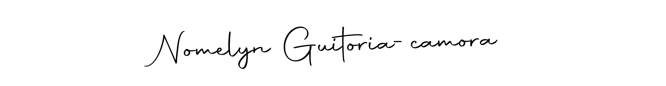 How to make Nomelyn Guitoria-camora name signature. Use Autography-DOLnW style for creating short signs online. This is the latest handwritten sign. Nomelyn Guitoria-camora signature style 10 images and pictures png