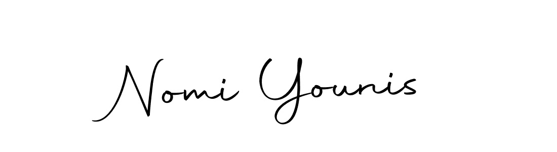 Create a beautiful signature design for name Nomi Younis. With this signature (Autography-DOLnW) fonts, you can make a handwritten signature for free. Nomi Younis signature style 10 images and pictures png