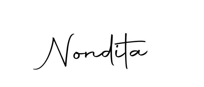 Create a beautiful signature design for name Nondita. With this signature (Autography-DOLnW) fonts, you can make a handwritten signature for free. Nondita signature style 10 images and pictures png