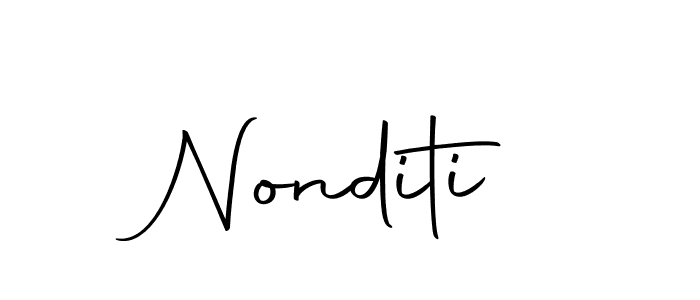 Design your own signature with our free online signature maker. With this signature software, you can create a handwritten (Autography-DOLnW) signature for name Nonditi. Nonditi signature style 10 images and pictures png