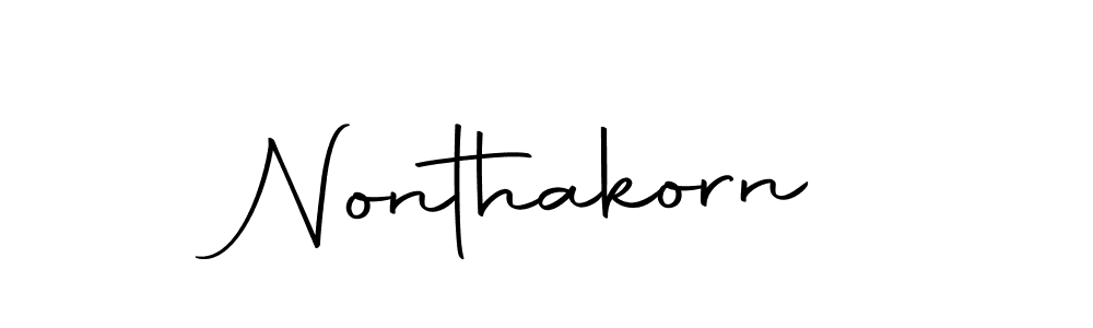 Make a beautiful signature design for name Nonthakorn. With this signature (Autography-DOLnW) style, you can create a handwritten signature for free. Nonthakorn signature style 10 images and pictures png