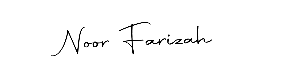 Use a signature maker to create a handwritten signature online. With this signature software, you can design (Autography-DOLnW) your own signature for name Noor Farizah. Noor Farizah signature style 10 images and pictures png