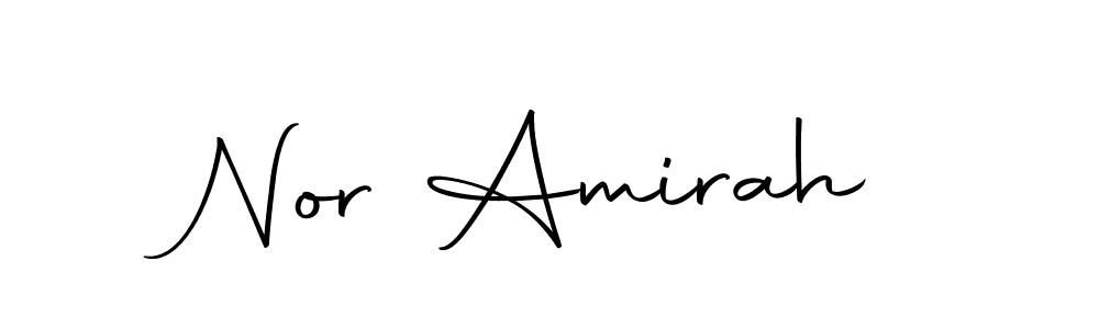 How to make Nor Amirah name signature. Use Autography-DOLnW style for creating short signs online. This is the latest handwritten sign. Nor Amirah signature style 10 images and pictures png