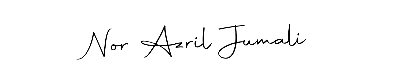 How to make Nor Azril Jumali name signature. Use Autography-DOLnW style for creating short signs online. This is the latest handwritten sign. Nor Azril Jumali signature style 10 images and pictures png