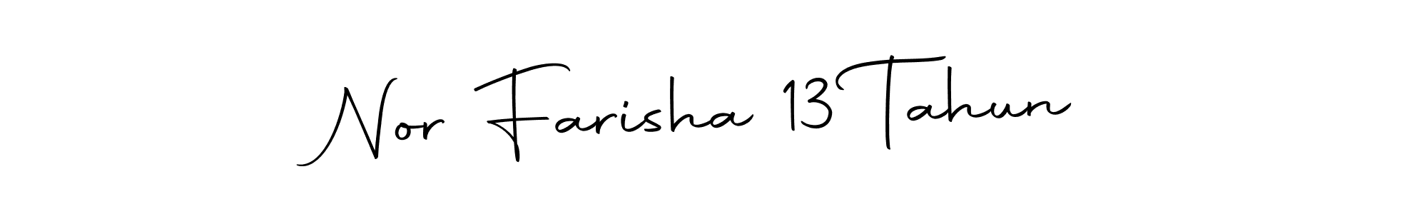 Make a beautiful signature design for name Nor Farisha 13 Tahun. With this signature (Autography-DOLnW) style, you can create a handwritten signature for free. Nor Farisha 13 Tahun signature style 10 images and pictures png