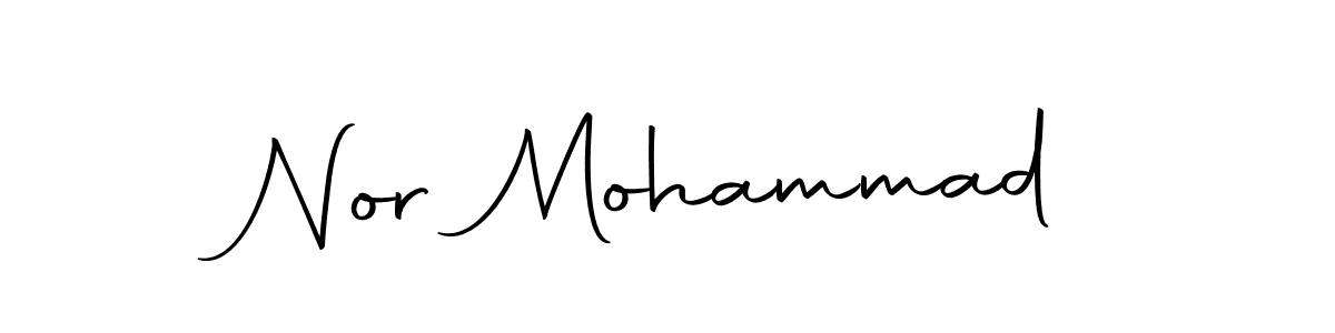 How to make Nor Mohammad name signature. Use Autography-DOLnW style for creating short signs online. This is the latest handwritten sign. Nor Mohammad signature style 10 images and pictures png