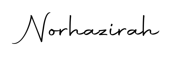 Try this chic Norhazirah handwritten sign style. Using Autography-DOLnW font elements, it gives your name a sleek, memorable identity. Norhazirah signature style 10 images and pictures png