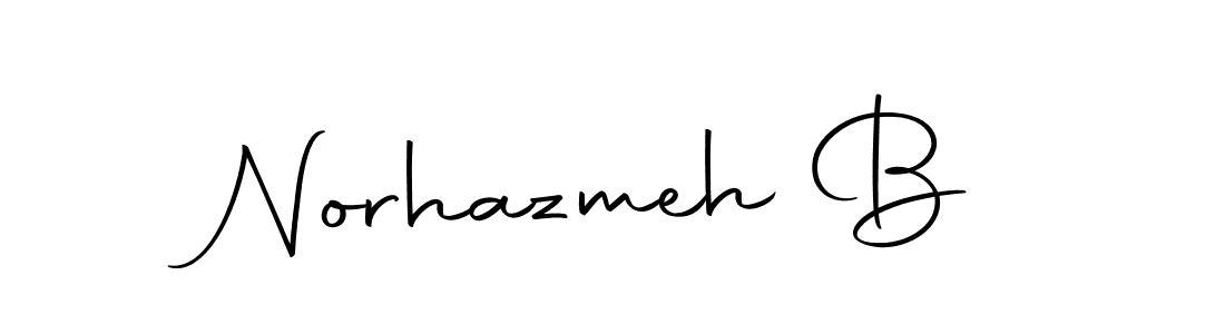 Use a signature maker to create a handwritten signature online. With this signature software, you can design (Autography-DOLnW) your own signature for name Norhazmeh B. Norhazmeh B signature style 10 images and pictures png