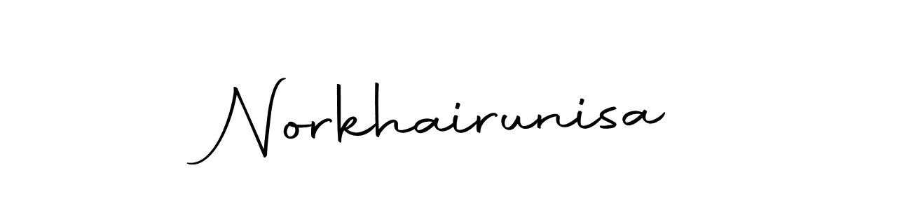 Design your own signature with our free online signature maker. With this signature software, you can create a handwritten (Autography-DOLnW) signature for name Norkhairunisa. Norkhairunisa signature style 10 images and pictures png