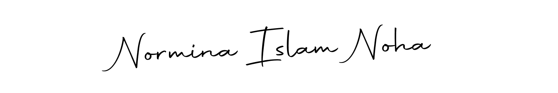 Design your own signature with our free online signature maker. With this signature software, you can create a handwritten (Autography-DOLnW) signature for name Normina Islam Noha. Normina Islam Noha signature style 10 images and pictures png