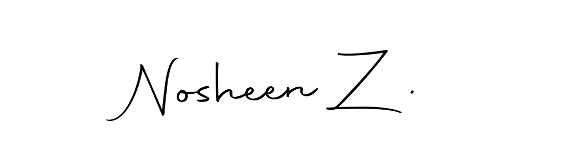 Create a beautiful signature design for name Nosheen Z .. With this signature (Autography-DOLnW) fonts, you can make a handwritten signature for free. Nosheen Z . signature style 10 images and pictures png