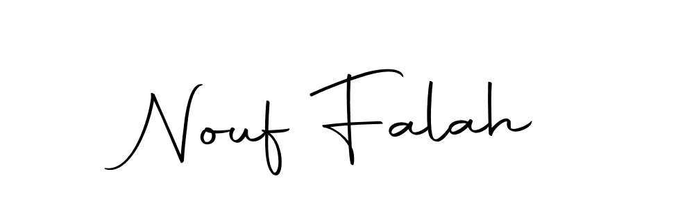 Create a beautiful signature design for name Nouf Falah. With this signature (Autography-DOLnW) fonts, you can make a handwritten signature for free. Nouf Falah signature style 10 images and pictures png