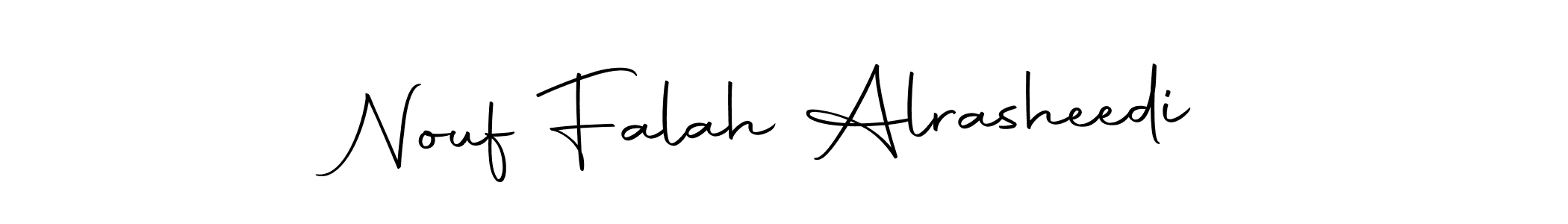 How to make Nouf Falah Alrasheedi name signature. Use Autography-DOLnW style for creating short signs online. This is the latest handwritten sign. Nouf Falah Alrasheedi signature style 10 images and pictures png