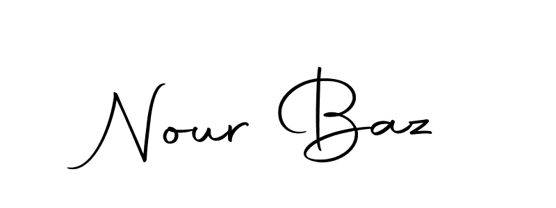 How to make Nour Baz name signature. Use Autography-DOLnW style for creating short signs online. This is the latest handwritten sign. Nour Baz signature style 10 images and pictures png