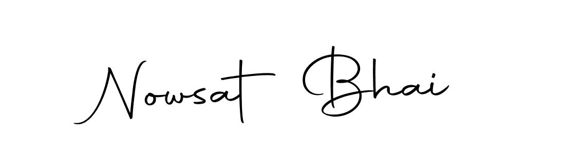 Create a beautiful signature design for name Nowsat Bhai. With this signature (Autography-DOLnW) fonts, you can make a handwritten signature for free. Nowsat Bhai signature style 10 images and pictures png
