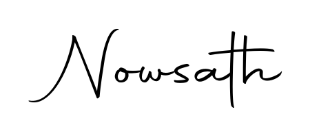 A sleek calligraphic signature for name Nowsath utilizing Autography-DOLnW styling. Great for adding personal signatures to photos and art. Nowsath signature style 10 images and pictures png
