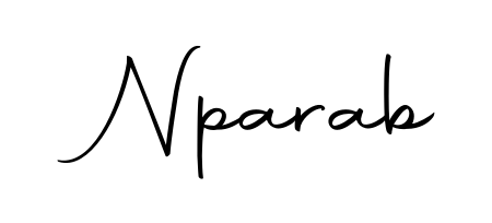 Personalize your online presence with Nparab signature rendered in elegant Autography-DOLnW font. Great for website footers and blogs. Nparab signature style 10 images and pictures png