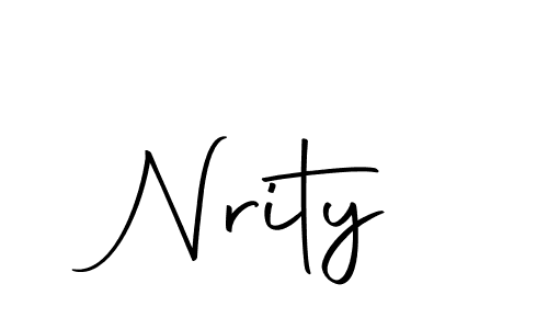 Design your own signature with our free online signature maker. With this signature software, you can create a handwritten (Autography-DOLnW) signature for name Nrity. Nrity signature style 10 images and pictures png