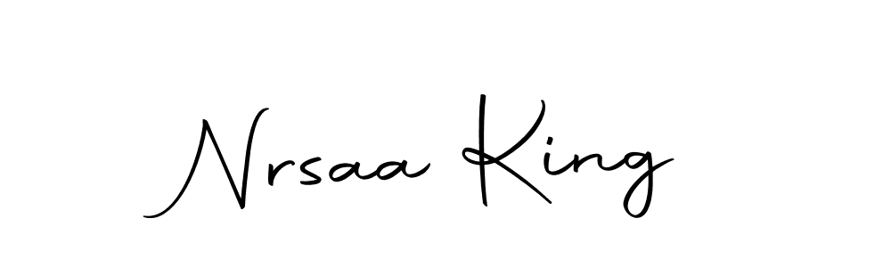 Use a signature maker to create a handwritten signature online. With this signature software, you can design (Autography-DOLnW) your own signature for name Nrsaa King. Nrsaa King signature style 10 images and pictures png