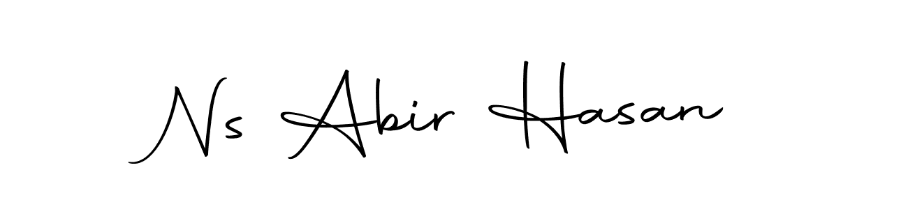 How to make Ns Abir Hasan name signature. Use Autography-DOLnW style for creating short signs online. This is the latest handwritten sign. Ns Abir Hasan signature style 10 images and pictures png