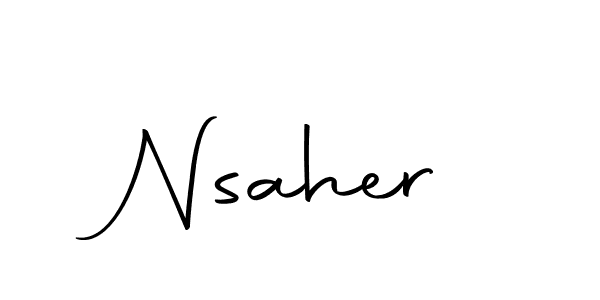 Make a beautiful signature design for name Nsaher. Use this online signature maker to create a handwritten signature for free. Nsaher signature style 10 images and pictures png