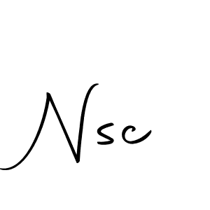 Make a beautiful signature design for name Nsc. With this signature (Autography-DOLnW) style, you can create a handwritten signature for free. Nsc signature style 10 images and pictures png