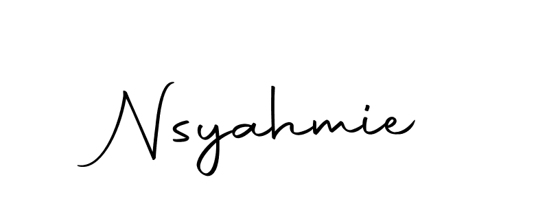 Similarly Autography-DOLnW is the best handwritten signature design. Signature creator online .You can use it as an online autograph creator for name Nsyahmie. Nsyahmie signature style 10 images and pictures png
