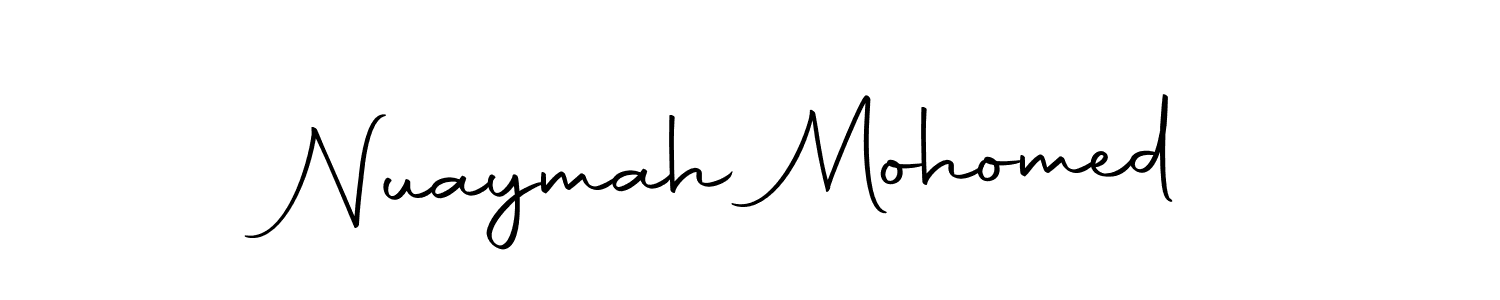 Design your own signature with our free online signature maker. With this signature software, you can create a handwritten (Autography-DOLnW) signature for name Nuaymah Mohomed. Nuaymah Mohomed signature style 10 images and pictures png