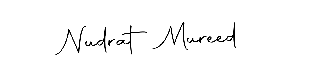 How to make Nudrat Mureed name signature. Use Autography-DOLnW style for creating short signs online. This is the latest handwritten sign. Nudrat Mureed signature style 10 images and pictures png