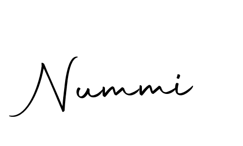 Design your own signature with our free online signature maker. With this signature software, you can create a handwritten (Autography-DOLnW) signature for name Nummi. Nummi signature style 10 images and pictures png