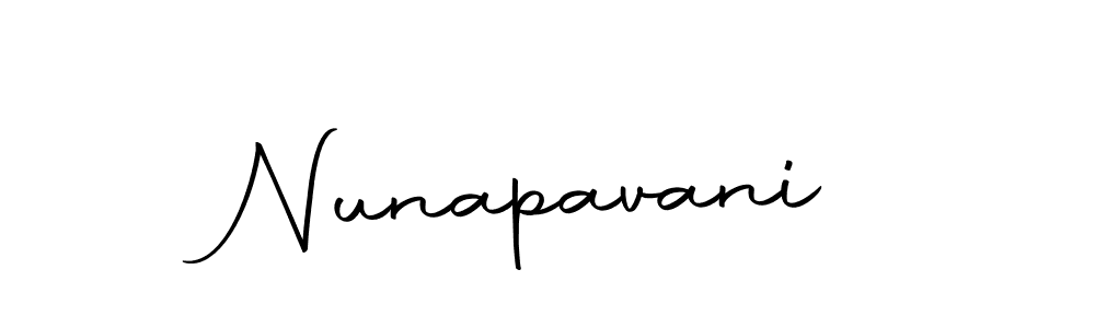 Design your own signature with our free online signature maker. With this signature software, you can create a handwritten (Autography-DOLnW) signature for name Nunapavani. Nunapavani signature style 10 images and pictures png