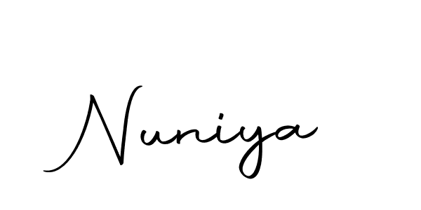 Use a signature maker to create a handwritten signature online. With this signature software, you can design (Autography-DOLnW) your own signature for name Nuniya. Nuniya signature style 10 images and pictures png