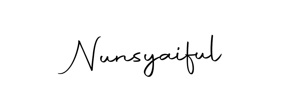 You should practise on your own different ways (Autography-DOLnW) to write your name (Nunsyaiful) in signature. don't let someone else do it for you. Nunsyaiful signature style 10 images and pictures png