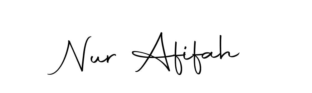 if you are searching for the best signature style for your name Nur Afifah. so please give up your signature search. here we have designed multiple signature styles  using Autography-DOLnW. Nur Afifah signature style 10 images and pictures png