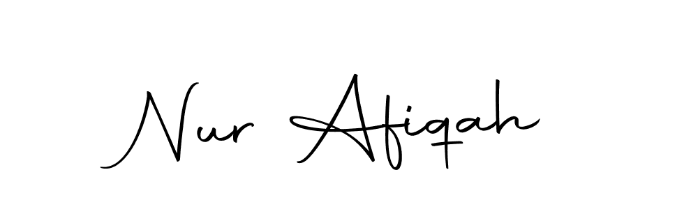 You should practise on your own different ways (Autography-DOLnW) to write your name (Nur Afiqah) in signature. don't let someone else do it for you. Nur Afiqah signature style 10 images and pictures png