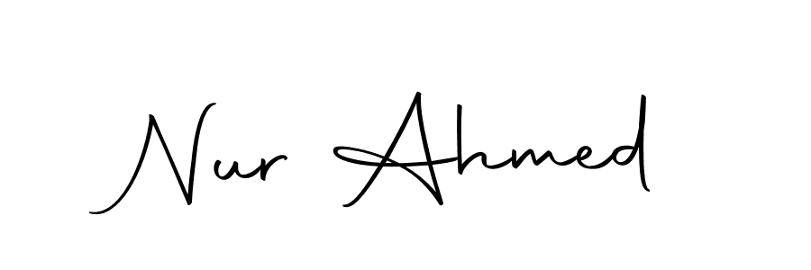 You should practise on your own different ways (Autography-DOLnW) to write your name (Nur Ahmed) in signature. don't let someone else do it for you. Nur Ahmed signature style 10 images and pictures png