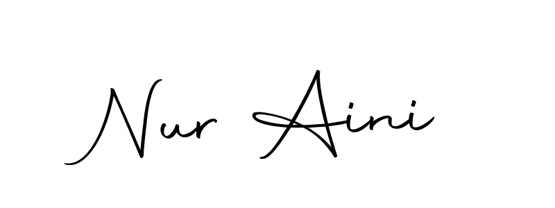 Design your own signature with our free online signature maker. With this signature software, you can create a handwritten (Autography-DOLnW) signature for name Nur Aini. Nur Aini signature style 10 images and pictures png