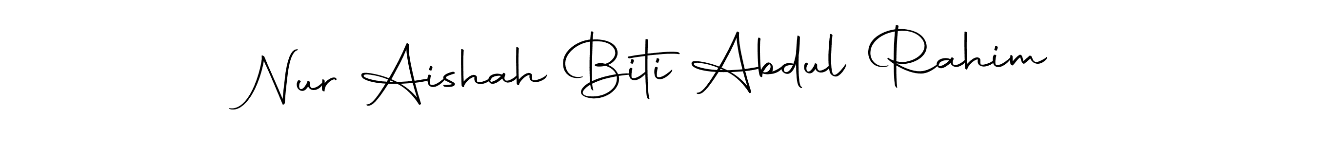 Use a signature maker to create a handwritten signature online. With this signature software, you can design (Autography-DOLnW) your own signature for name Nur Aishah Biti Abdul Rahim. Nur Aishah Biti Abdul Rahim signature style 10 images and pictures png