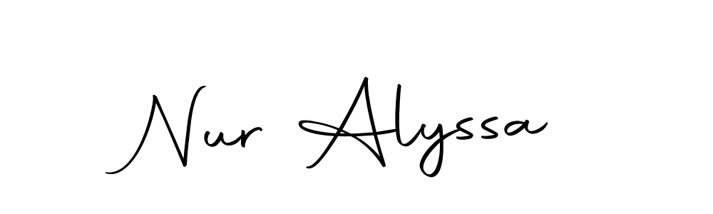 Make a beautiful signature design for name Nur Alyssa. With this signature (Autography-DOLnW) style, you can create a handwritten signature for free. Nur Alyssa signature style 10 images and pictures png