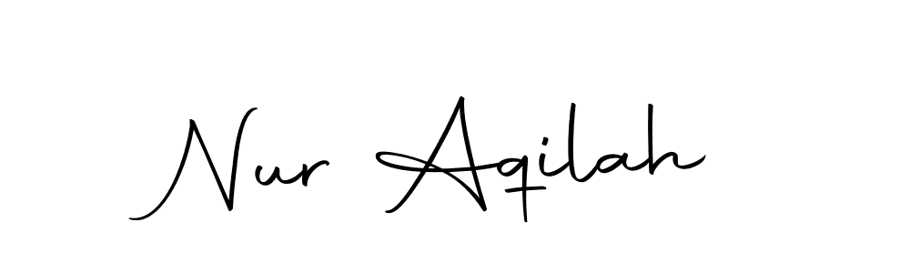 You should practise on your own different ways (Autography-DOLnW) to write your name (Nur Aqilah) in signature. don't let someone else do it for you. Nur Aqilah signature style 10 images and pictures png