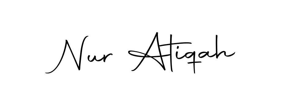 Use a signature maker to create a handwritten signature online. With this signature software, you can design (Autography-DOLnW) your own signature for name Nur Atiqah. Nur Atiqah signature style 10 images and pictures png