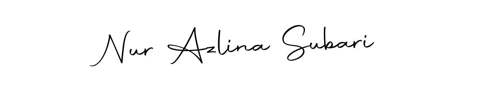 How to make Nur Azlina Subari name signature. Use Autography-DOLnW style for creating short signs online. This is the latest handwritten sign. Nur Azlina Subari signature style 10 images and pictures png