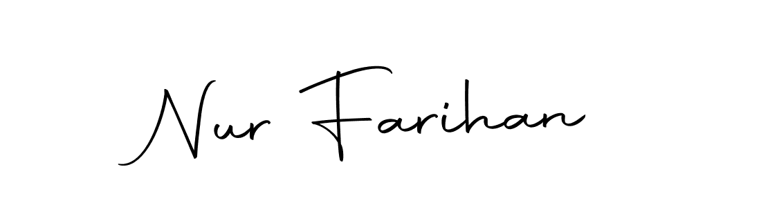 if you are searching for the best signature style for your name Nur Farihan. so please give up your signature search. here we have designed multiple signature styles  using Autography-DOLnW. Nur Farihan signature style 10 images and pictures png